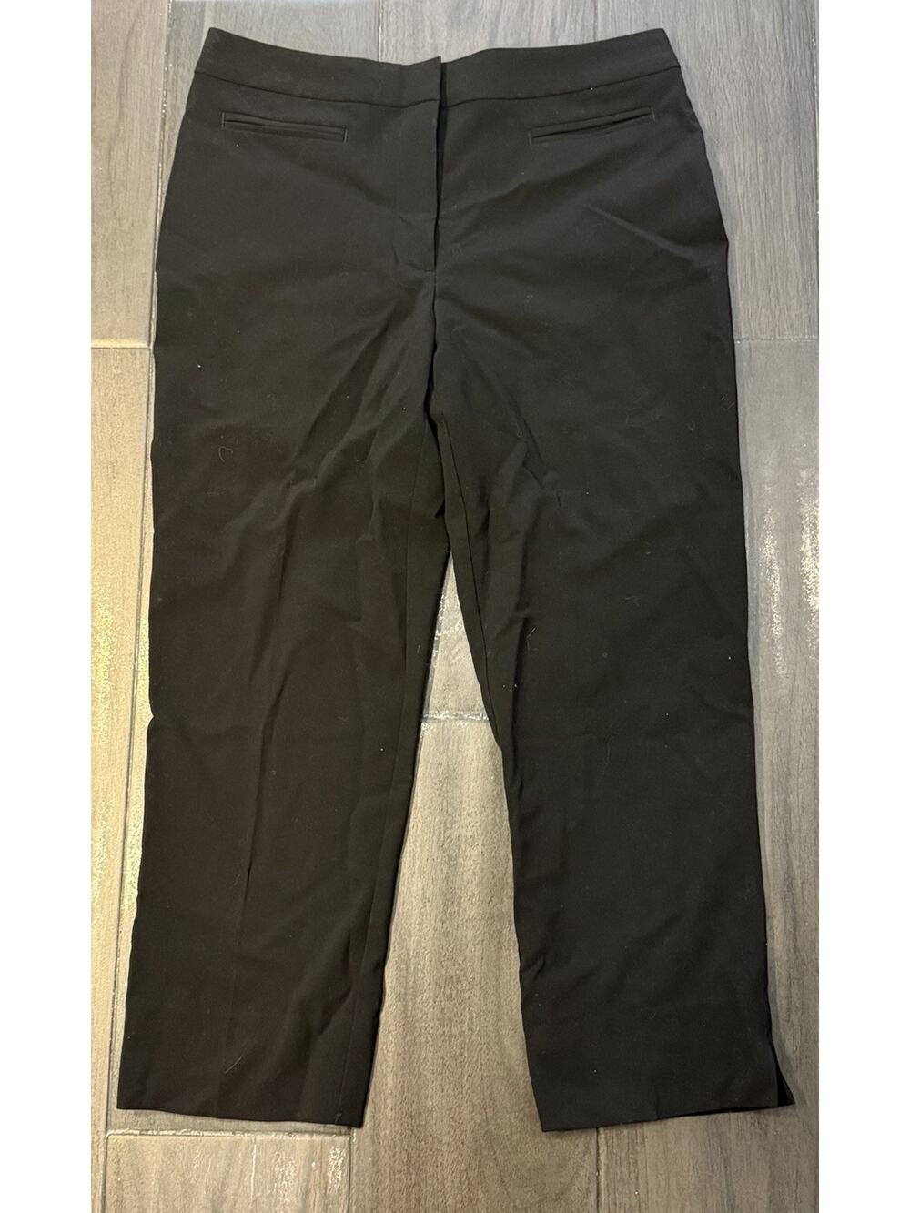 Talbots Cropped Pants Womens 6 Black Heritage Straight Stretch Flat Front